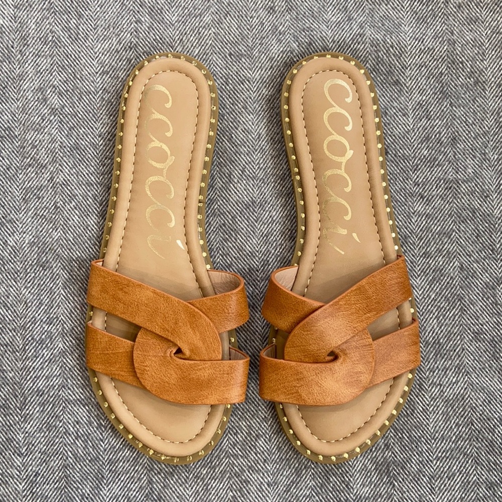 Brianne Twisted Faux Leather Sandal